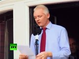 Discurso de Julian Assange desde la embajada del Ecuador en londres.