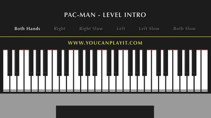 Pac-Man - Level Intro [Very Easy Piano Tutorial]