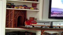 LGB Santa Fe F7-A and F7-B Locomotives on my Indoor Wall Layout