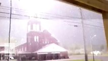 Camera captures lightning striking a church in Maine
