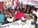 MQM protests against water shortage-Geo Reports-28 May 2015