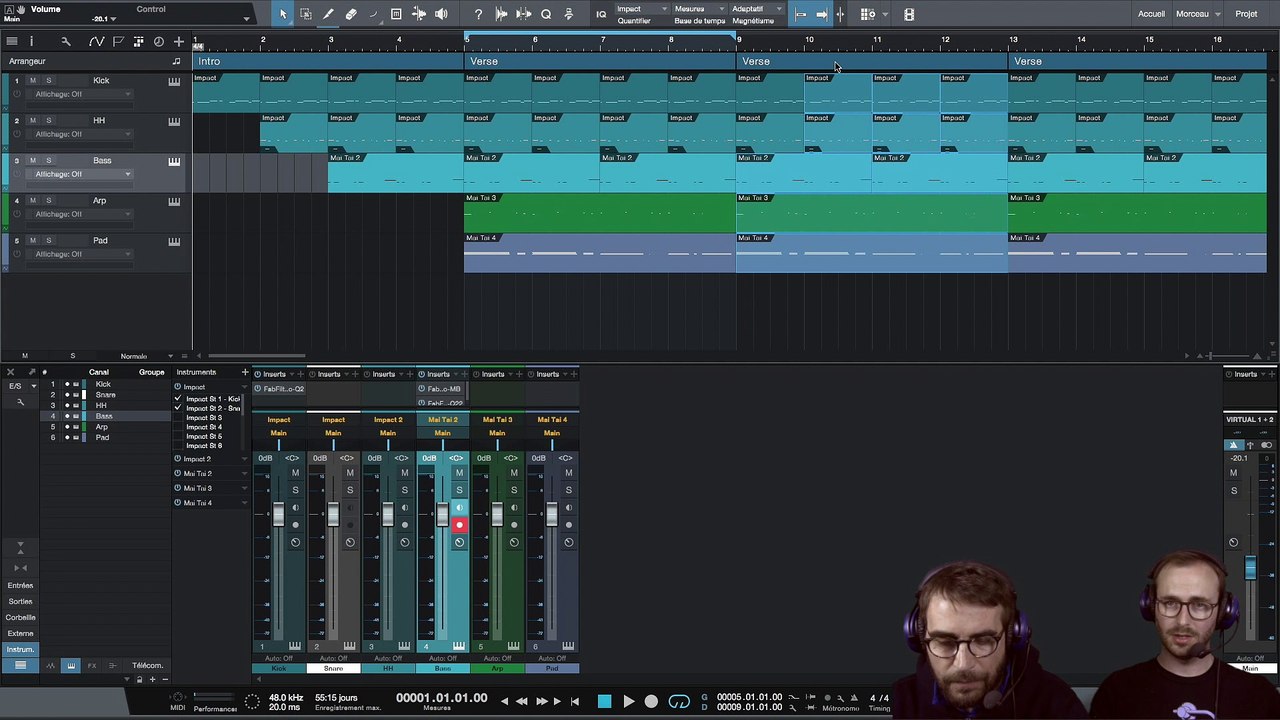 Studio One 3 : Arrangement et bloc-note