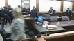 Police restraining teen in courtroom after being sentenced to Death., Police Video