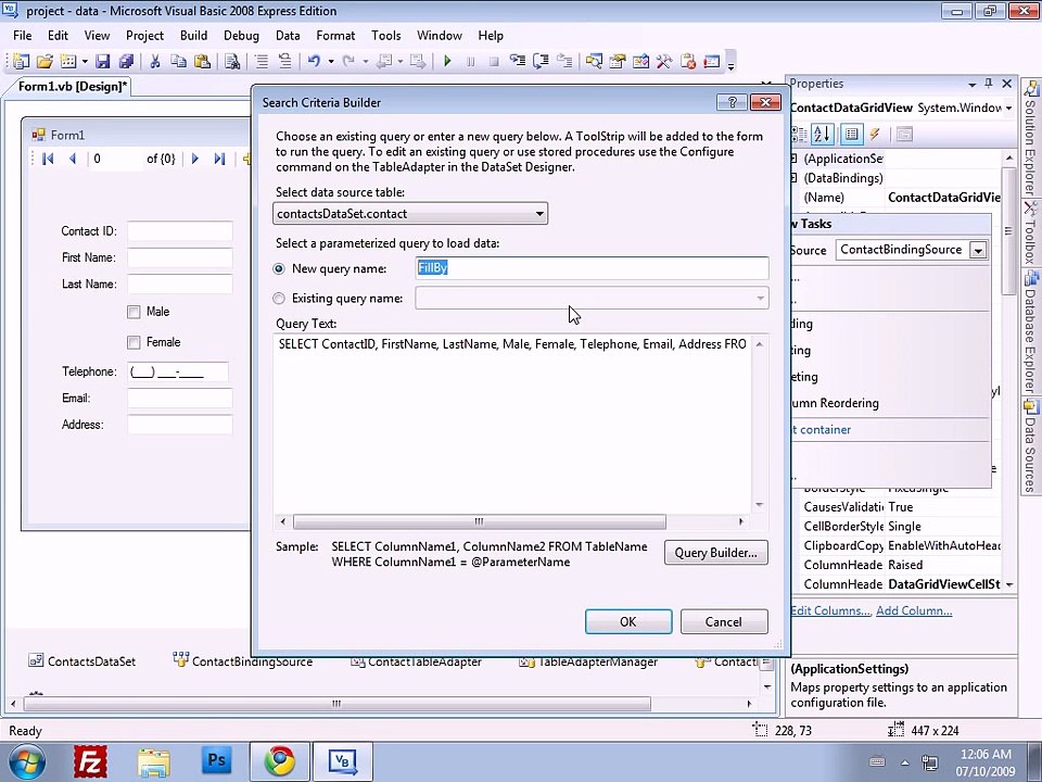 visual basic database (Creating a database driven application pt 5)