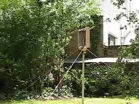 VAWT ( vertical axis wind turbine ) Home made Turbine Spinning Super Fast