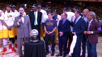 Presentation Of The Eastern Conference Championship Trophy _ May 26, 2015 _ 2015 NBA Playoffs
