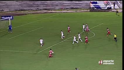 Em cruzamento da esquerda, Jó Boy cabeceia no canto abrindo o placar contra o Treze