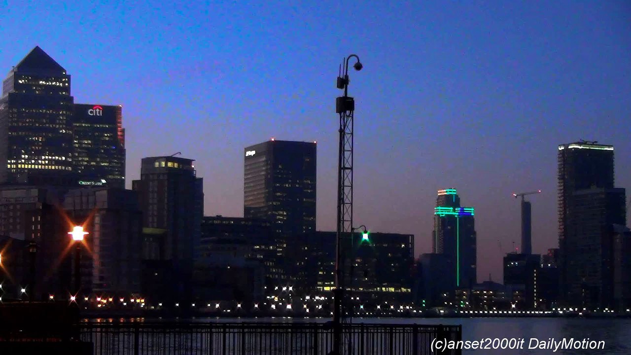 Sunrise on Canary Wharf, London. Daybreak