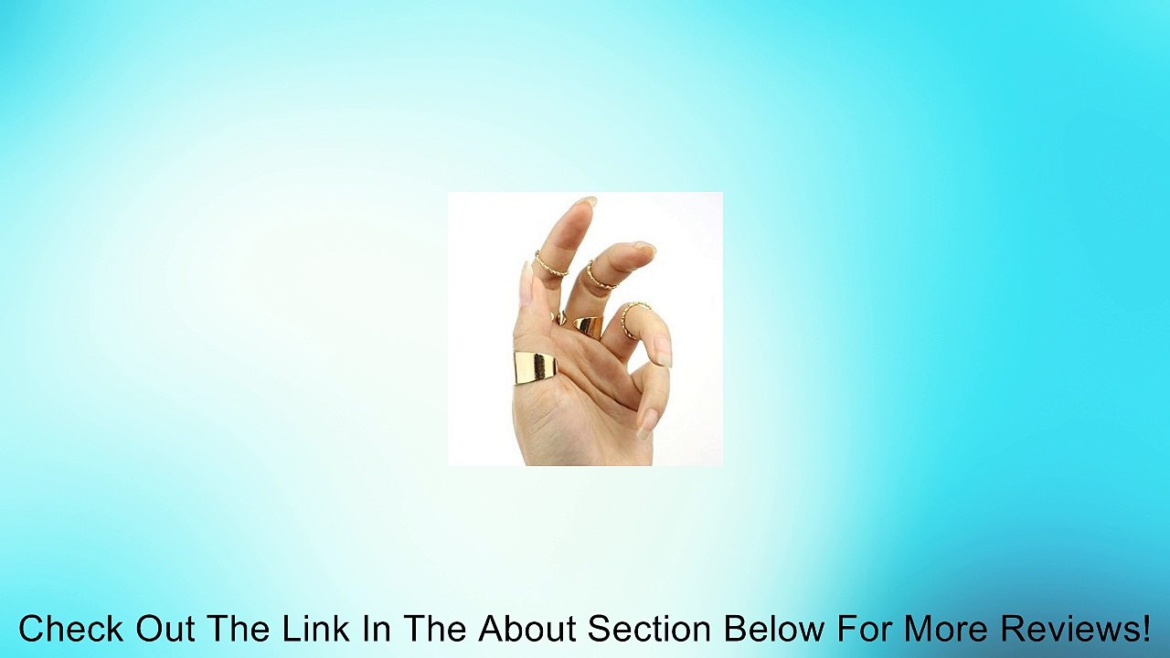Doinshop (TM) Cute Fashion 6 PCS Punk Gold Stack Plain Band Midi Mid Finger Knuckle Ring Set Review