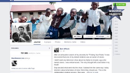 Ben Affleck a honte du passé exclavagiste de l'un des ses ancêtres