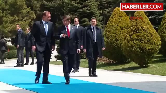 Avustralya Başbakanı Abbott, Çankaya Köşkü'nde Davutoğlu Tarafından Resmi Törenle Karşılanan İlk...