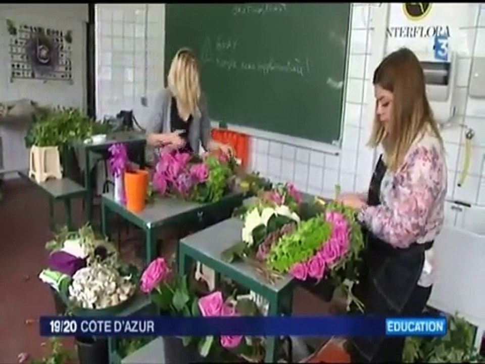 Concours du meilleur apprenti section fleuriste à cannes Reportage France 3 Cote d'azur du 20 Avril 2015
