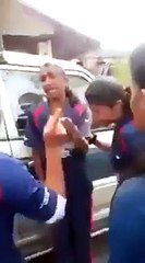 three girls beating one girl.