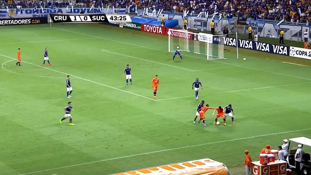 Copa Libertadores - De la Cuesta (Universitario) le hace una entrada criminal a Willians (Cruzeiro)