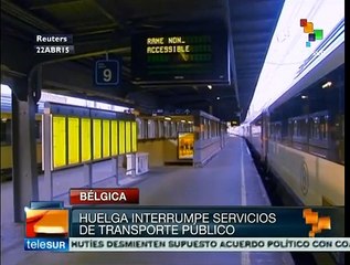 Huelga interrumpe servicio de trenes y metro en Bélgica