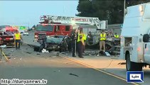 Dunya News - California: Car destroyed in accident