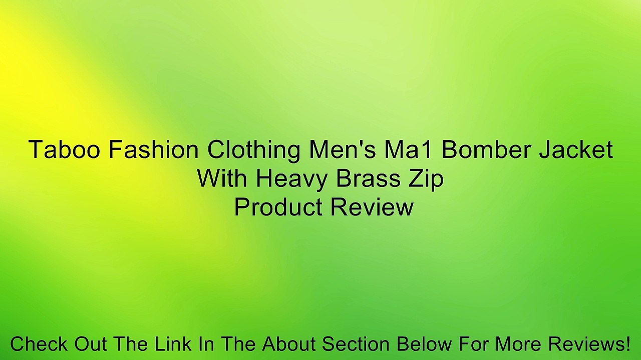 Taboo Fashion Clothing Men's Ma1 Bomber Jacket With Heavy Brass Zip Review