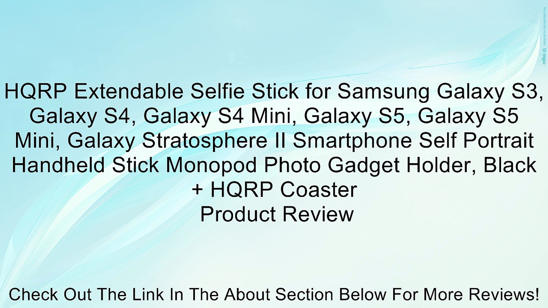 HQRP Extendable Selfie Stick for Samsung S3, Galaxy S4, Galaxy Mini, Galaxy S5, Galaxy S5 Mini, Galaxy Stratosphere II Smartphone Self Handheld Stick Monopod Photo Gadget Holder, Black
