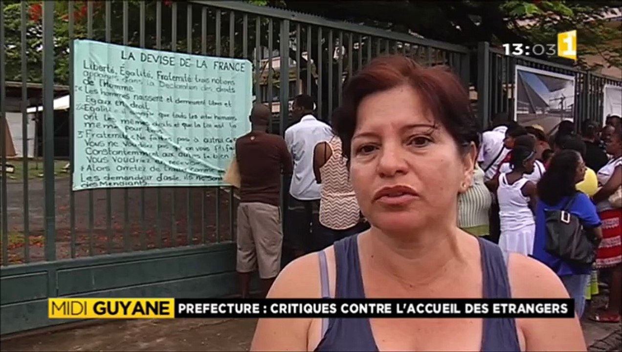 protestation d'une  étrangère