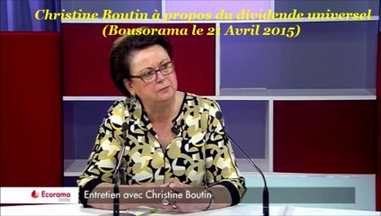Dividende universel - Christine Boutin dans Boursorama 21 Avril 2015