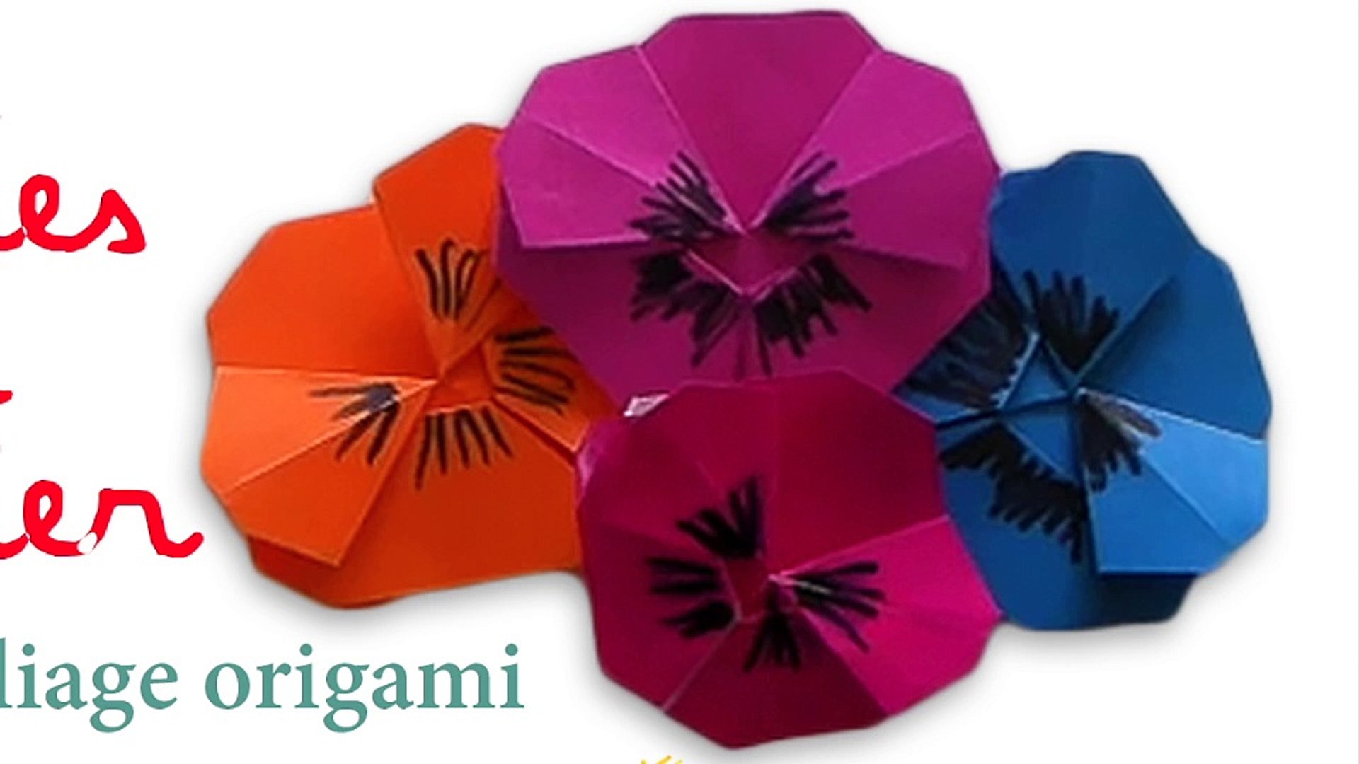 origami pensée, fleur en papier - Vidéo Dailymotion