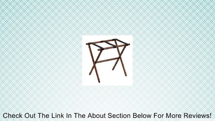 Dark Walnut Bamboo Shaped Luggage Rack with Black Straps Review