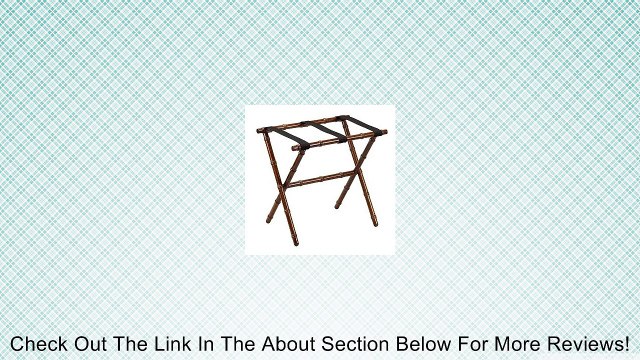 Dark Walnut Bamboo Shaped Luggage Rack with Black Straps Review