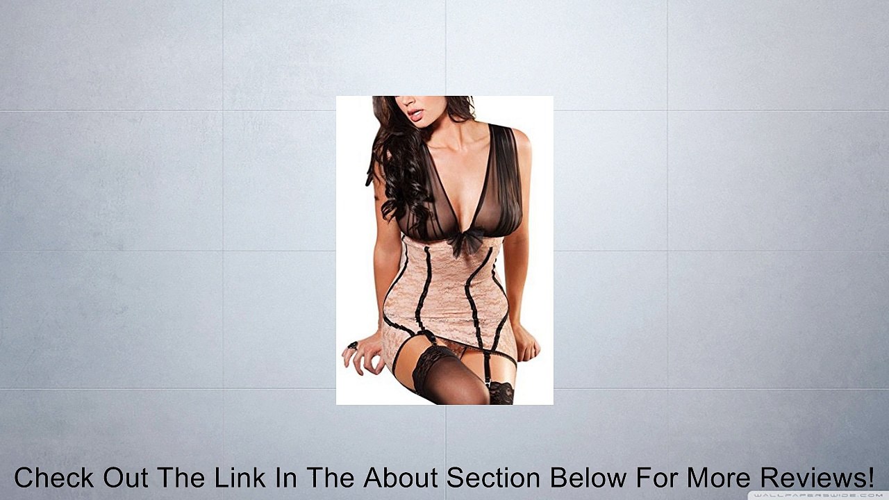 Womens Crocheted Hollow Out Bodycon Mini Dess Fishnet Chemise Review
