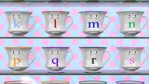 Alphabet Teapot & Teacups - Lowercase Letters