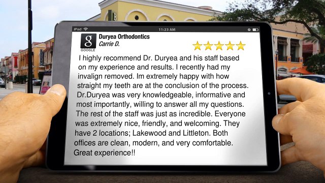Duryea Orthodontics Littleton Excellent5 Star Review by Carrie D.