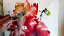 watercolour aquarelle poppies poppy painting demo