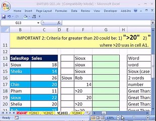 Excel Magic Trick #203: SUMIF function formula 21 Examples of Different Criteria