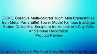 ZOVIE Creative Multi-colored 18cm Mini Rhinestones Iron Metal Paris Eiffel Tower Model Famous Buildings Statue Collectible Sculpture for Valentine's Day Gifts And House Decoration Review