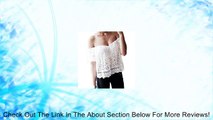 FINEJO Lady Women White Lace Off Shoulder Loose Blouse Crop Tops Review