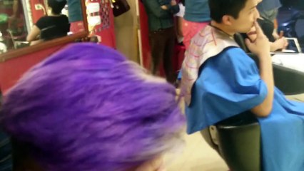 NHUỘM TÓC MÀU MỰC TÍM VIOLET LINE BẠCH KIM ☎ ZALO 0915804875