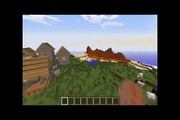 Minecraft NPC village seed 1.8.4 spawn at a village by a MESA!