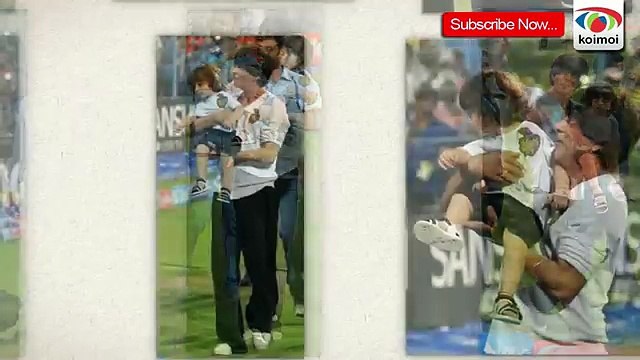 KKR Vs Mumbai Indians 2015 IPL Match - AbRam Cheers With Shah Rukh Khan