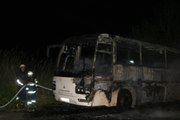 Aydın'da Servis Otobüsü Alev Alev Yandı