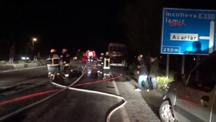 Aydın Hareket Halindeki Servis Otobüsü Yandı