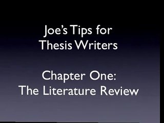 Tips for Thesis Writers: The literature review