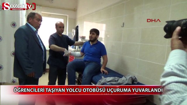 Öğrencileri taşıyan yolcu otobüsü uçuruma yuvarlandı