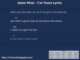 Jason Mraz - I'm yours - Guitar chords and lyrics