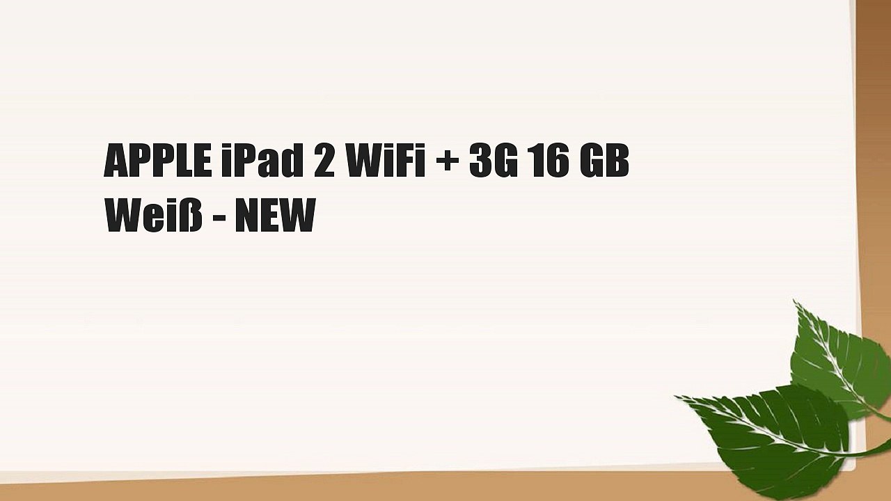 APPLE iPad 2 WiFi + 3G 16 GB Weiß - NEW