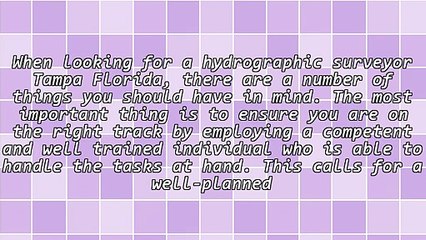 Tips On Getting A Reliable Hydrographic Surveyor Tampa Florida