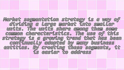 Facts On Market Segmentation Strategy