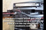 Real Life Laser Gun! Airsoft Gun Hacked Into Laser Blaster!