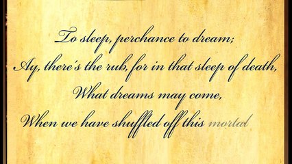 William Shakespeare - To Be Or Not To Be - Hamlet's Soliloquy - Poetry Reading