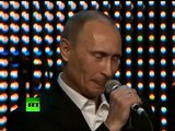 Singing PM: 'Fats' Putin over the top of 'Blueberry Hill' with piano solo