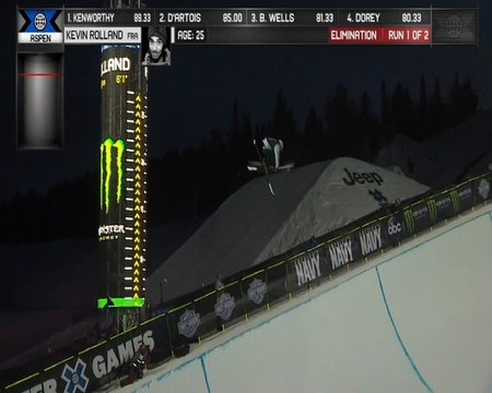 X-Games Ski Halfpipe H - Qualification de Kevin Rolland