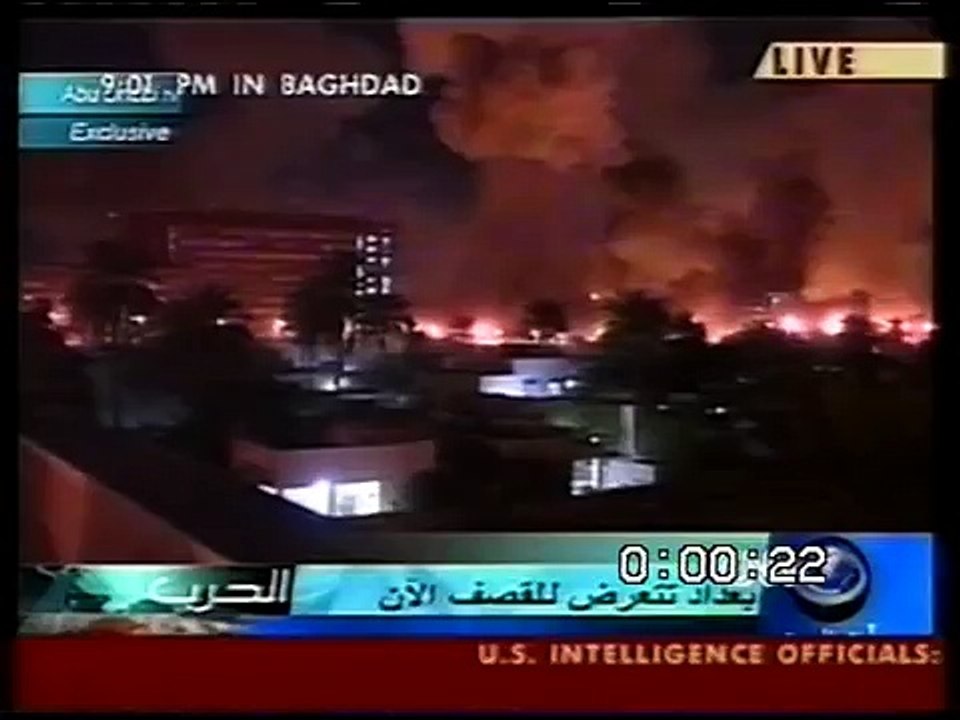 Bombs over Baghdad Live German TV iraq war 30 03 2003